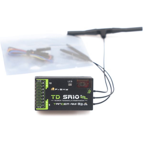 FrSky TD SR10 Dual-Band-Empfänger, gleichzeitiger 2,4-GHz- und 900-MHz-Empfang, fortschrittlicher Stabilisator und Telemetrie, dreifaches Antennendesign, 10 konfigurierbare Anschlüsse,