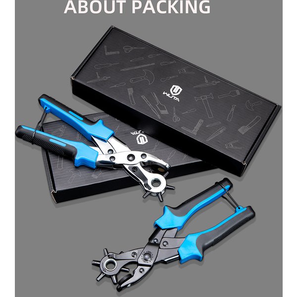WUTA Revolving Ledergürtel Locher Zangen-Set, Ösenstanzer, DIY-Werkzeugset für Gürtel, Uhrenarmbänder, Riemen, Hundehalsbänder, Stoff