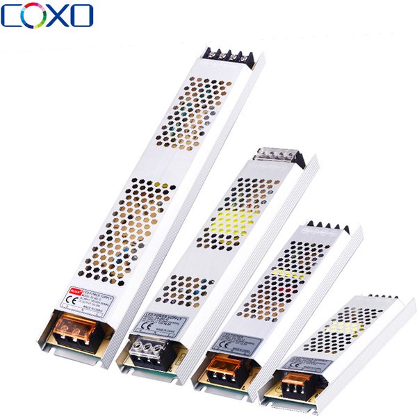 Ultra Thin LED Power Supply DC 12V 24V Lighting Transformers 100W 150W 200W AC180-260V Driver For LED Strip Lights