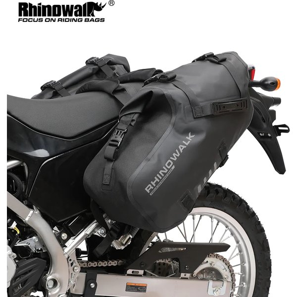 Rhinowalk Motorcycle Bag 2 Pcs 100%Waterproof 18L/28L/48L Universal Fit Motorcycle Pannier Bag Saddle Bags Side Storage Luggage