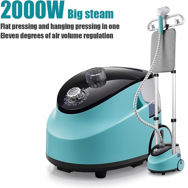 2000W Handheld Double Rod Home Garment Steamer Equipment Standing Steam Iron Vertical Fast Heating Clothes Drying Ironing Machine