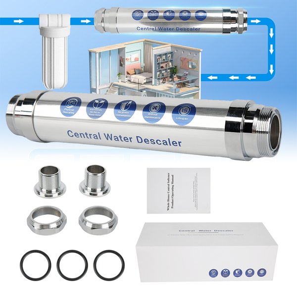 LPS Zentraler Wasserenthärter, Ganzhauswasserenthärter, Wasserfilter, Wasserreiniger, Kalkschutz, keine externe Energie, DN20, einfach zu bedienen, für Kupfer, CPVC, PVC
