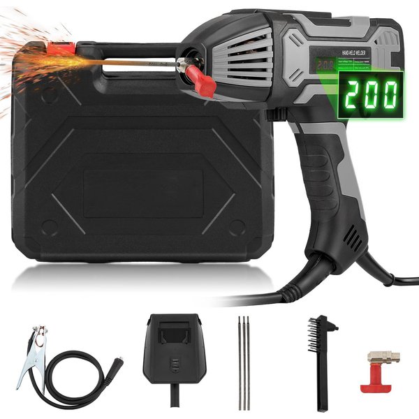 4600W Smart Digital Display Handheld-Schweißgerät, 20–200A Einstellbarer 220V Haushalts-Lichtbogenschweißer, IGBT Inverter Tragbares Elektroschweißgerät