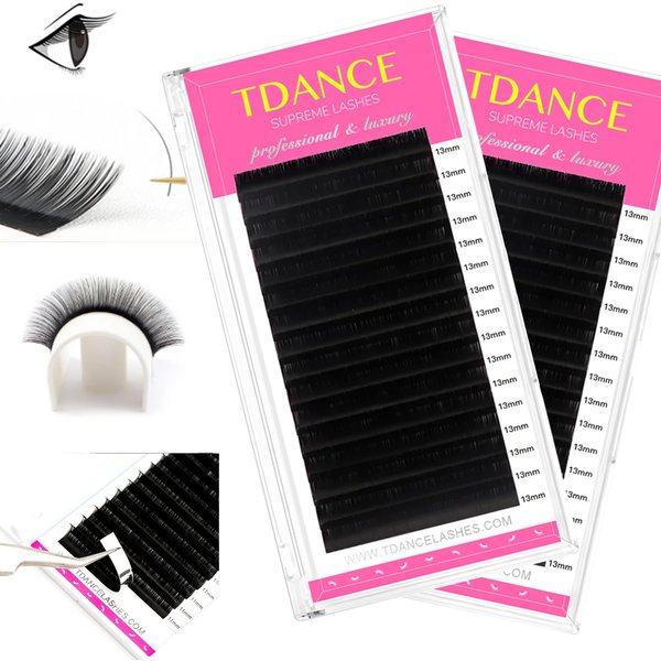 TDANCE Classic Eyelash Extension 16 Rows Soft Faux Mink Lashes Russian Volume Makeup Eyelashes Professionals Individual Eye Lash