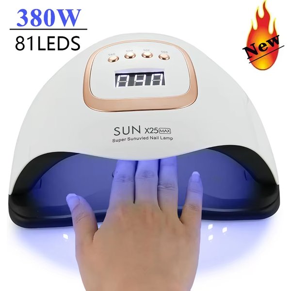 Sun-X25-max 380W 81LEDs UV-LED-Lampe für Nägel Leistungsstarker Nageltrockner zum Aushärten aller Gel-Nagellack-Trocknung UV-Licht für die Maniküre