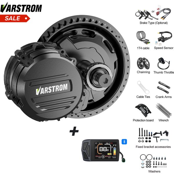 Tongsheng & Varstrom TSDZ2B TSDZ8 TSDZ16 500W/750W/1000W Drehmomentgesteuerter Mittelmotor E-Bike Umrüstsatz | E-Bike-Motor mit 160 N.m für Schwerlast & Bergaufstiefe, Nachrüstung für