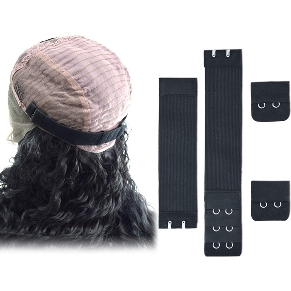 Sangles de perruque réglables avec crochets, bande élastique réglable, accessoires de perruque, utilisation de bricolage, 4 pièces