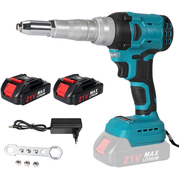 20000N bürstenlose elektrische Nietpistole, 2,4–4,0 mm, Nietmutternpistole, Bohr- und Einsetzwerkzeug, automatisches Nietwerkzeug für Makita 18-V-Akku.