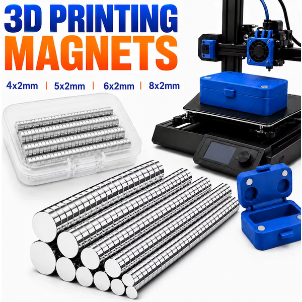120 sztuk – zestaw magnesów do druku 3D, wymiary: 4x2, 5x2, 6x2, 8x2 mm, mocne magnesy neodymowe, zestaw narzędzi do druku 3D, wielofunkcyjne zastosowanie: do lodówki, do przechowywania.