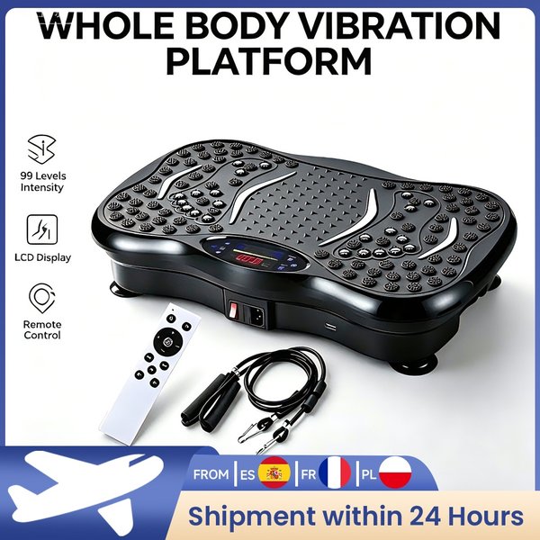Vibrationsplattform mit Vibrationsfunktion für Ganzkörpertraining, zur Fettverbrennung und Muskelaufbau, zur Gewichtsreduktion und zur Körperformung, 5 Trainingsmodi und 99 einstellbare