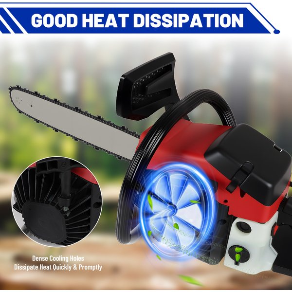 20-Zoll-Kettensäge, 58-cm³-Zweitakt-Benzin-Kettensäge, leistungsstarke, tragbare Kettensäge mit Motor für Forstwirtschaft, Holzschneiden, Gartenpflege, Baumschnitt, Brennholzschneiden,