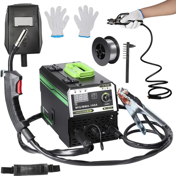 MIG MMA Schweißgerät 2-in-1 220V Inverter IGBT mit automatischer Drahtzuführung, Kontakt- und Gasbogenschweißgerät