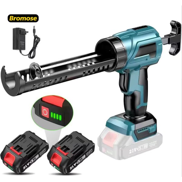 Elektryczny pistolet do kleju Bromose, pistolet do kleju do szkła, pistolet do uszczelniania, 4 prędkości, bezprzewodowy, do drzwi i elektryczne narzędzie do klejenia, kompatybilny z akumulatorem