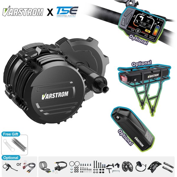 Tongsheng TSDZ16 TSDZ8 Mittelmotor mit 52V Lithium-Akku-Pack kompletter Elektrofahrrad-Umbausatz 48V 750W 1000W Ebike Motor Höchstgeschwindigkeit 60KM/H, 160Nm MAX Drehmoment für Mountainbike eMTB