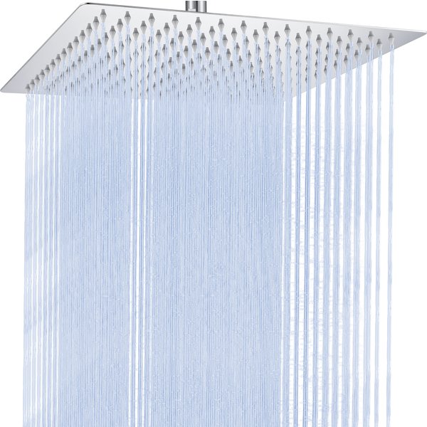 12-Zoll-Quadrat-Regenduschkopf, ultradünn, Edelstahl, Antikalk-Duschkopf, poliertes Chrom