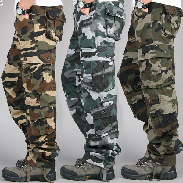Salopette de Camouflage tactique pour hommes, pantalon multi-poches en coton de haute qualité, pantalon de travail décontracté pour entraînement sportif