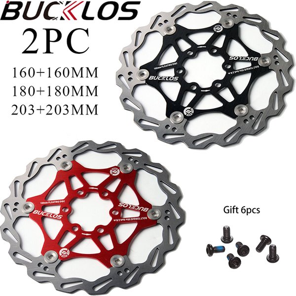 2 PC BUCKLOS frein à disque de vélo 160/180/203 Rotors flottants de vélo en acier inoxydable VTT Rotor de frein vtt Rotors partie 1 PC