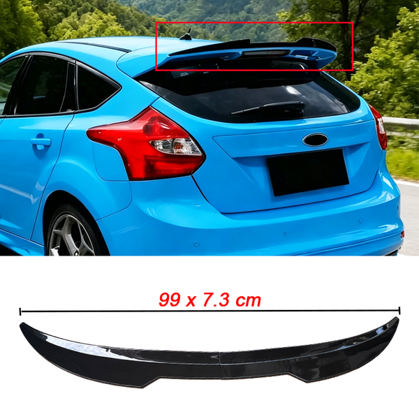 2 szt. 99cm Spoiler na dach samochodu do Forda Focus MK3 MK3.5 Hatchback, ABS, czarny błyszczący, tylne skrzydło