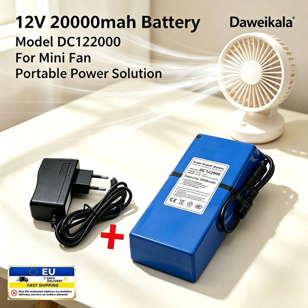 12V 20000mAh Akkupack, wiederaufladbare Lithium-Batterie für CCTV-Kamera, LED-Lichtstreifen, Router, kleine elektronische Geräte, EU-Lager, 7-Tage-Lieferung