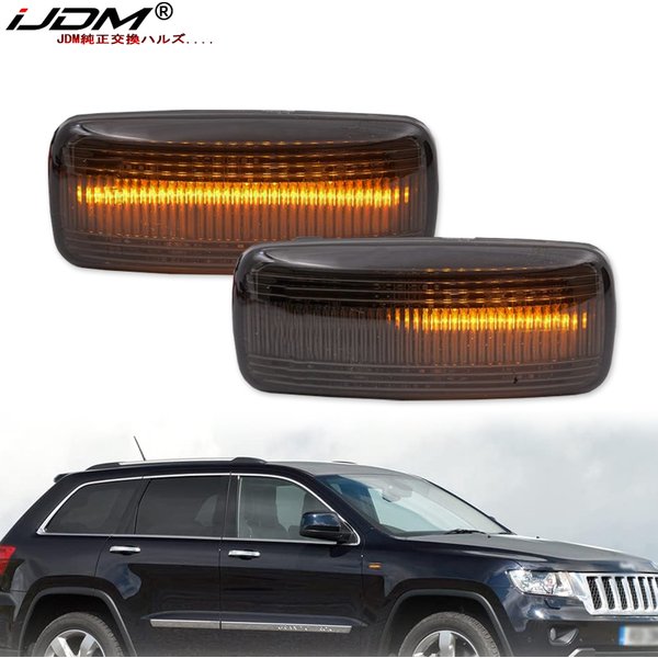 2 x dynamische LED-Seitenmarkierungsleuchte, Blinkerleuchte für Jeep Compass Patriot Dodge Nitro Journey Acenger Fiat Freemont Chrysler 300
