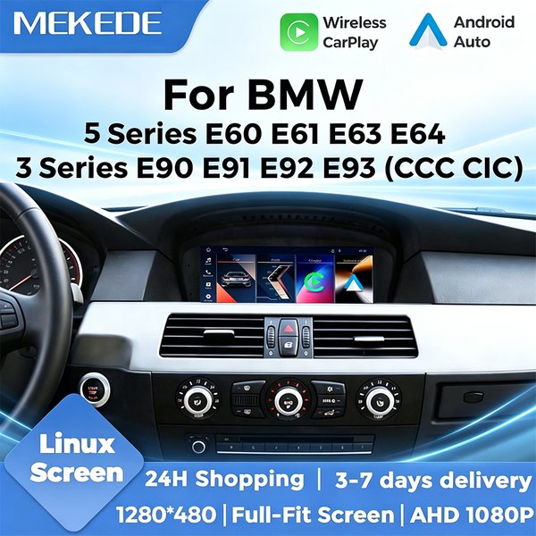 MEKEDE EU-Lagerbestand Autoradio 8,8 Zoll Kabelloses Carplay-Navigationsdisplay für BMW 5er E60 E61 E63 3er E90 E91 E92 E93 WIFI BT Android Auto Multimedia-Player Unterstützt SWC Idrive Mirror Link