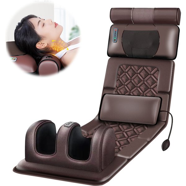 Electric Massage Mattress Vibrating Heating Massager Cushion For Neck Back Foot Full Body Pain Stress Relief Body Relax