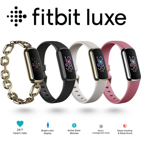 Fitbit Luxe Fitness Tracker AMOLED écran 24/7 moniteur de fréquence cardiaque sommeil SpO2 Stress Tracker étanche Bracelet intelligent