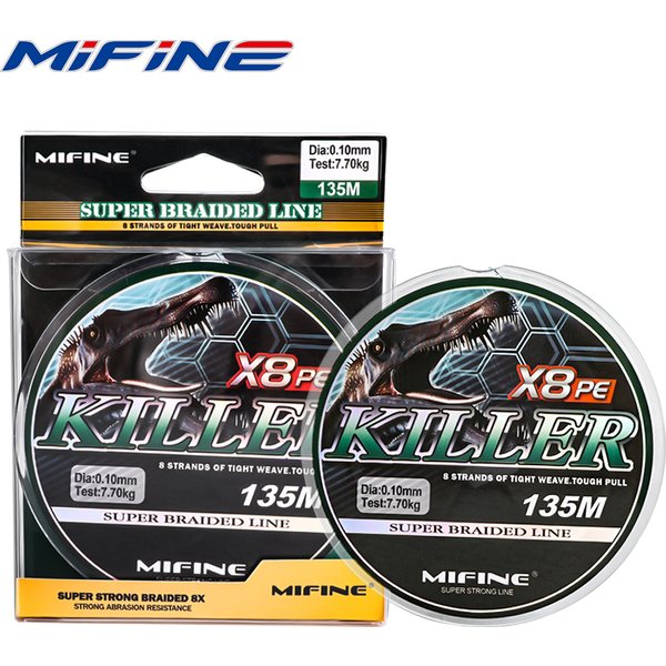 MIFINE KILLER X8 mise à niveau ligne de pêche 135M 15LB-56LB tressé Super fort 8 brins Multifilament PE ligne carpe fil accessoires