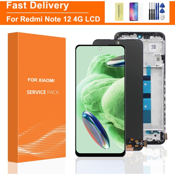 Ekran OLED do Xiaomi Redmi Note 12 4G 23021RAAEG 23021RAA2Y Wyświetlacz LCD Ekran dotykowy z ramką do Redmi Note 12 4G LCD