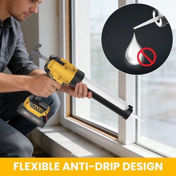 6-Gang Elektrische Klebepistole Glas-Klebepistole Kabellose Elektrische Schwingklebepistole für Türen und Fenster Kompatibel mit Makita-Akkus