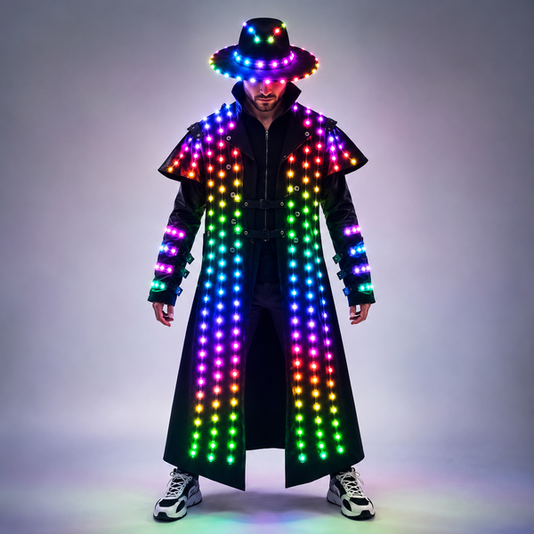 Robe de brevLED pour Décoration de ixsur Scène, Costume de Robot Shoe, Vêtements de Performance Scintillants pour Rave