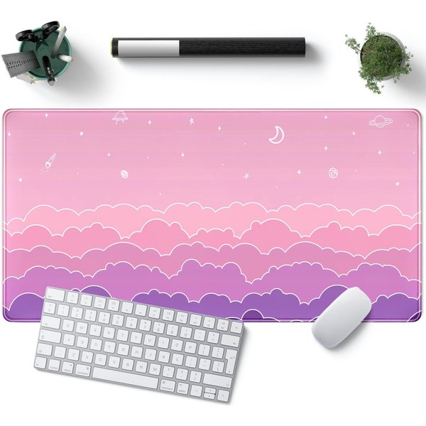Tapis de souris mignon esthétique grand xxl grand Kawaii femmes bureau tapis de souris Anime tapis d'ordinateur bureau tapis de souris 900x400 rose Gamer Pc