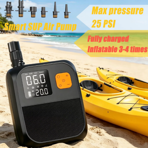 25PSI Elektrische SUP-Luftpumpe mit 8000mAh Akku für Zelt, SUP-Board, Surfen, Kite, Aufblasbare Zelte, Boote, Luftmatratzen