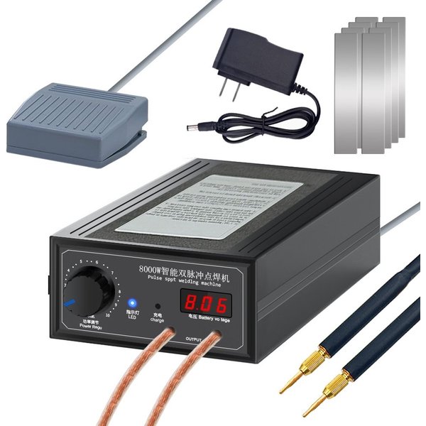 Vremota 8000W Mini-Punktschweißgerät-Set, DIY-Automat, 18650-Akkupack-Schweißgerät, tragbares Punktschweißgerät mit Stift für 0,15-mm-Nickelstreifen