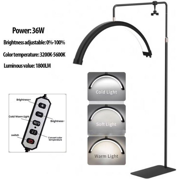 Lampe de beauté LED avancée, température de couleur réglable de 3000K à 6000K, anneau lumineux portable, outil d'éclairage de beauté pour les soins du visage et de la peau.