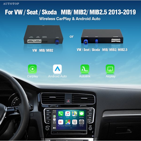 AUTOTOP Wireless Android Auto Carplay Module Box For VW Golf 7 Polo Tiguan Passat Arteon Scirocco T-Cross MIB MIB2 mib2.5