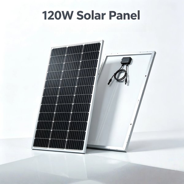 120W 18V starres monokristallines Solarpanel, 12V Batterieladungs-PV-Photovoltaikmodul, wasserdichtes Solarpanel für Wohnmobile, Balkonsysteme, Boote, Gartenhäuser, netzunabhängiges Camping