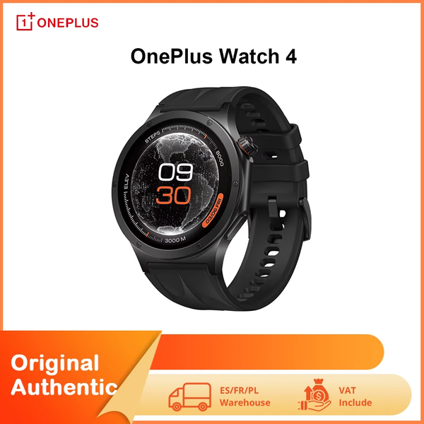 Original OnePlus Watch 4 Titan-Gehäuse Smartwatch 1,5'' LTPO AMOLED Saphir-Display Dual-Band GPS 646mAh Akku 5 Tage lange Laufzeit Wear OS 6.0