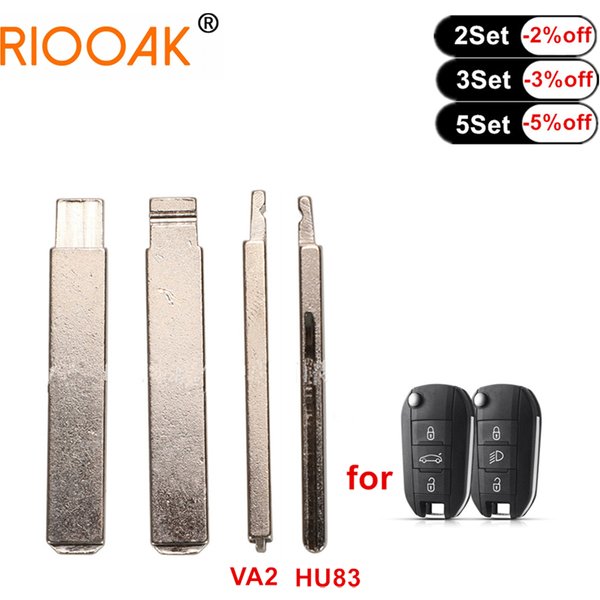 Lame de clé télécommande de voiture HU83 VA2, 10 pièces, non coupée, pour Peugeot 508 208 2008 308 3008 5008 citroën C3 C4 C4L