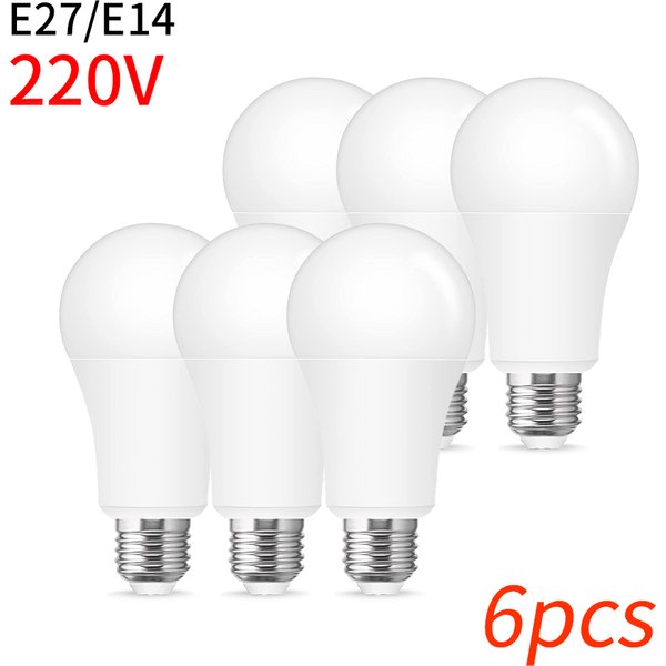 6pcs LED Bulb Lamps AC220V E27 E14 3W 6W 9W 12W 15W 18W 20W Lampada Bombilla Living Room For Home Luminair