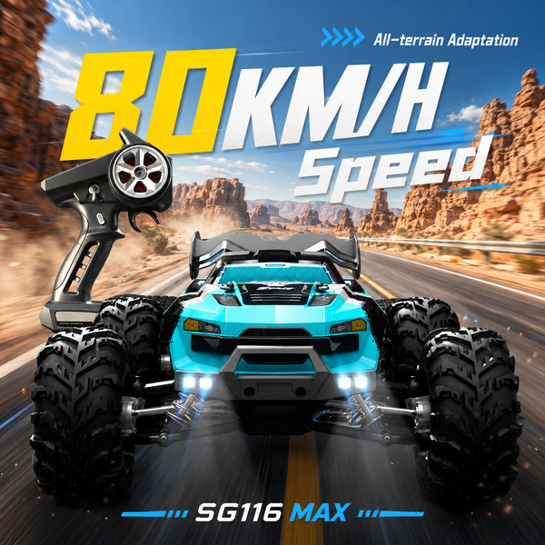 ZNLYRION SG116MAX PRO 4WD RC Auto 1:16 Bürstenloser 80KM/H Hochgeschwindigkeits-Offroad-Monstertruck 2,4GHz Ferngesteuertes Auto mit LED-Licht für Kinder und Erwachsene