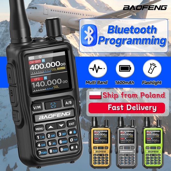 BAOFENG UV-5R Mini Walkie Talkie Wielozakresowe Radio Programowalne przez Bluetooth z Aplikacją Bezprzewodowe Kopiowanie Częstotliwości 999CH AM FM Przenośne Radio Dwukierunkowe