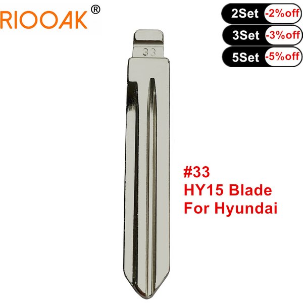 Flip vierge en métal non coupé, 10 pièces # Lame de clé télécommande 33 HY15 KD/VVDI, pour Hyundai SONATA NF Elantra Kia K2 K3 SantaFe