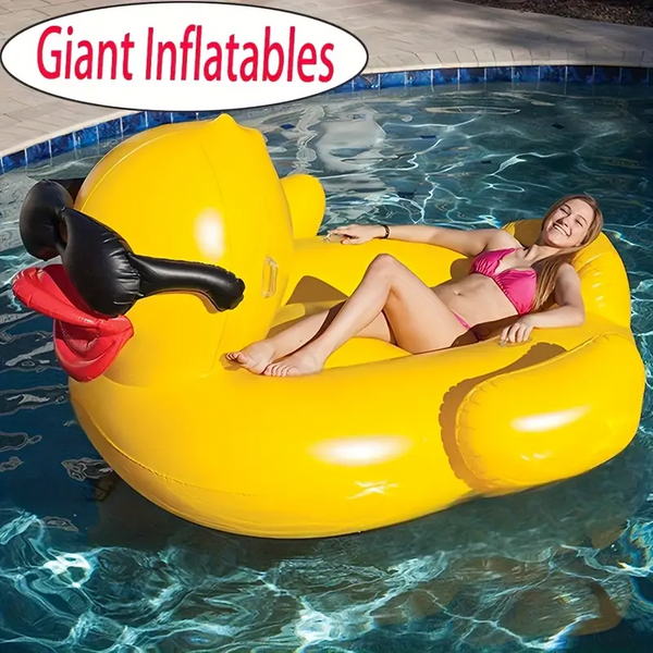 Lit flottant épais pour piscine, matelas pneumatique, canard géant, chaise longue gonflable, adaptée à la piscine et aux fêtes sur la plage