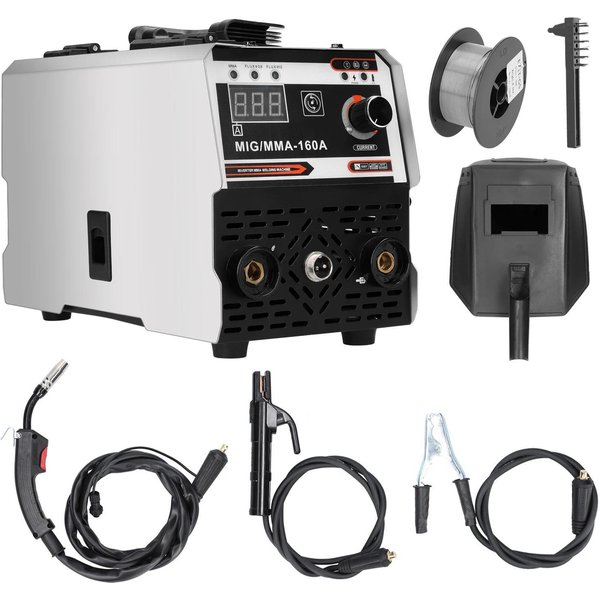 2-in-1 MIG/MMA Schweißgerät mit Digitalanzeige IGBT Inverter DC-Schweißmaschine Automatische Drahtzuführung Gasgeschützt/Gaslos 160A Lichtbogenschweißgerät