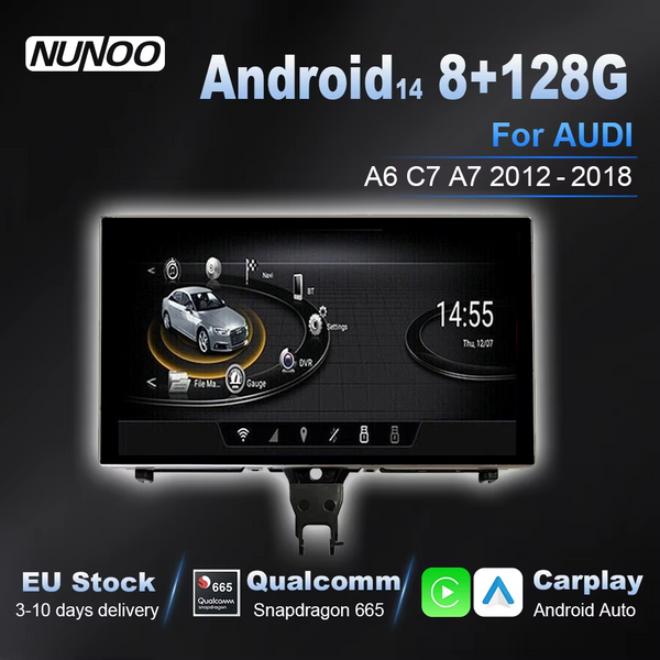 Qualcomm Android14 Kabelloses Carplay für Audi A6 C7 A7 2012-2018 Touchscreen Auto-Multimedia-Player Radio GPS Autoradio