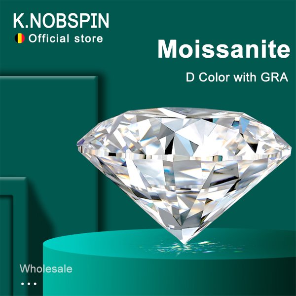 KNOBSPIN Moissanite Steine 3 MM bis 10 CT D Farbe VVS1 Runde Form Cut Lab Grown Diamant mit GRA Zertifikat edelsteine Großhandel