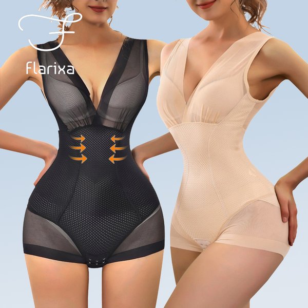 Flarixa Sexy Mesh Shapewear Frauen Body Push-Up Bh Wiedergutmachung Tank Top Taille Trainer Bauch Tuck BodyShaper Transparente Dessous