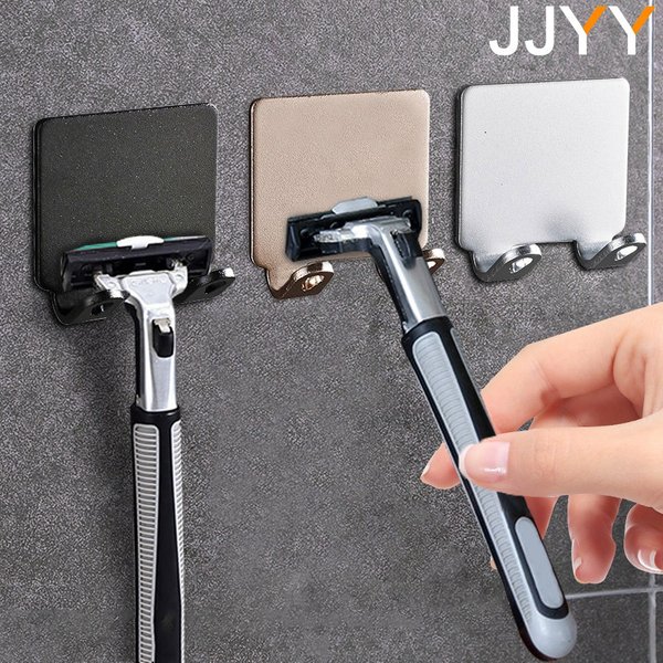 JJYY – support de rasoir sans poinçon pour hommes, crochet de rangement pour rasoir, étagère murale pour salle de bain, accessoires de cuisine muraux