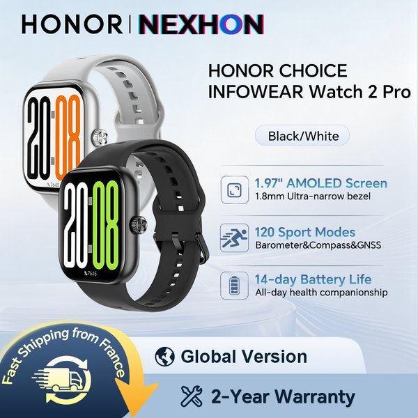 HONOR CHOICE Watch 2 Pro,Global Version Smartwatch, 1.97-inch Thin Bezel AMOLED Screen, Support Barometer & Compass Standalone GNSS Positioning,HONOR CHOICE INFOWEAR Watch 2 Pro